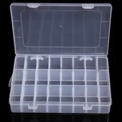 XenyieLone Grid Plastic Organizer Box with Adjustable Dividers, Multi-Compartment Storage Case for Crafts, Tools, and Office Supplies