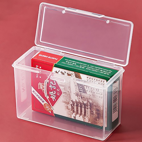 XenyieLone Transparent Plastic Box for Playing Cards, Durable and Compact Storage Case with Snap Closure for Easy Organization