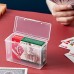 XenyieLone Transparent Plastic Box for Playing Cards, Durable and Compact Storage Case with Snap Closure for Easy Organization